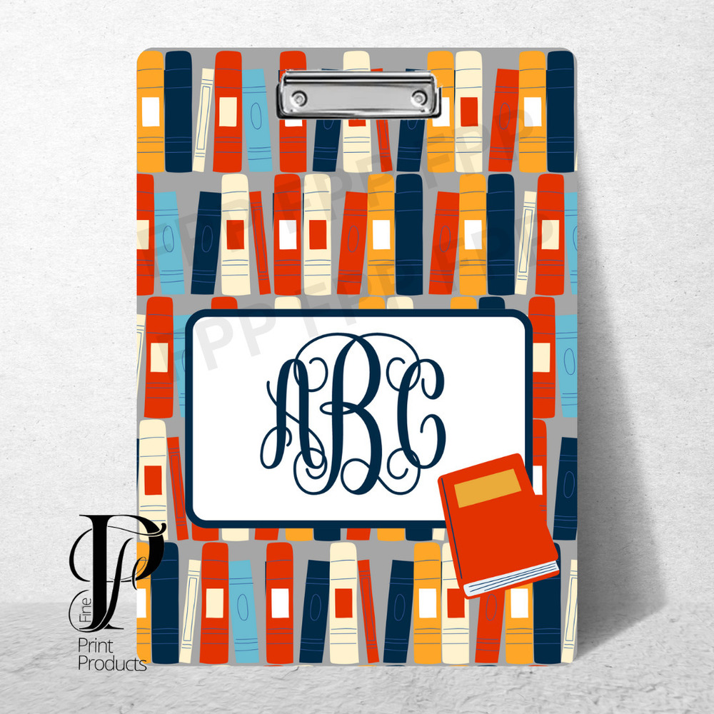 Books Clipboard Monogram Custom